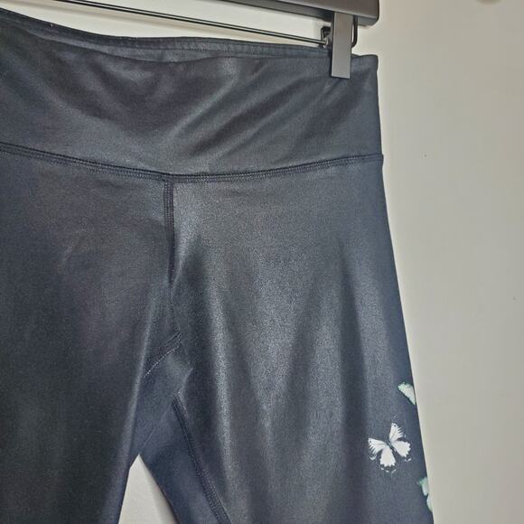 ALO Yoga Airbrush Butterfly Print Leggings Black Ombre Design Women's Small - Picture 6 of 16